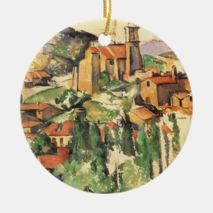 Dorf Gardanne von Paul Cezanne, Vintage Kunst Keramikornament