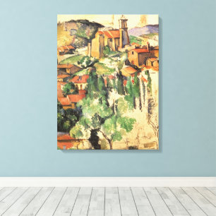 Dorf Gardanne von Paul Cezanne, Vintage Kunst Leinwanddruck