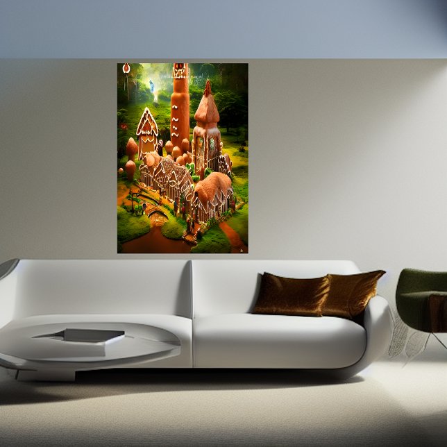 Dorf Gingerbread im Amazonasgebiet | AI Art Poster (Von Creator hochgeladen)