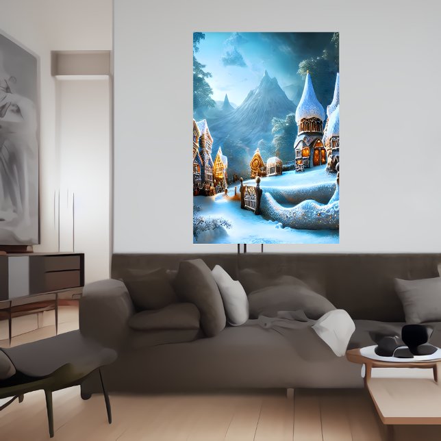 Dorf Gingerbread im Schnee | Art der AI Poster (Von Creator hochgeladen)