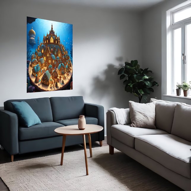 Dorf Gingerbread unter dem Meer | Art der AI Poster (Von Creator hochgeladen)