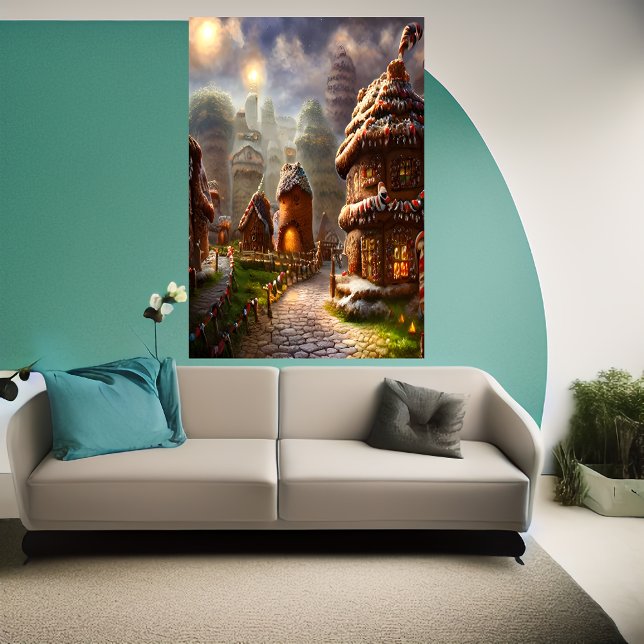 Dorf Gingerbrot in Valhalla | AI Art Poster (Von Creator hochgeladen)