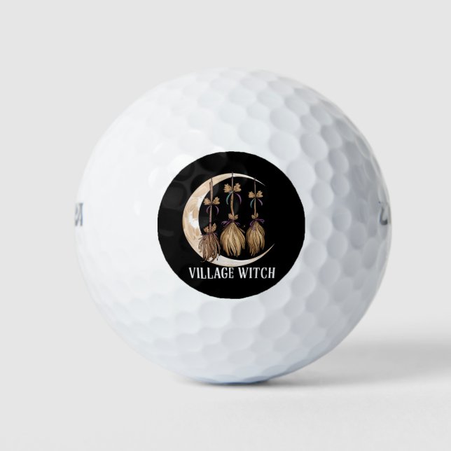 Dorf Hexengotik Okkult Wicca Landschaft Golfball (Vorderseite)