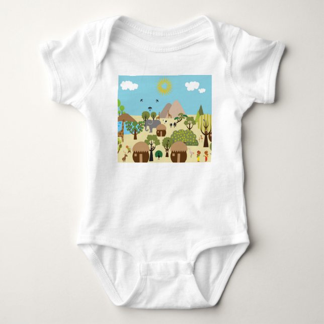 Dorf in Afrika Baby Strampler (Vorderseite)