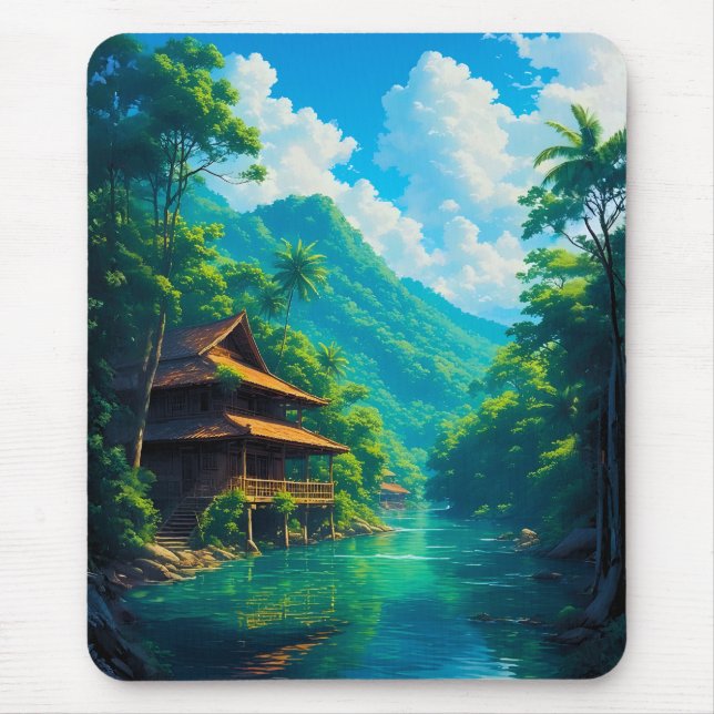Dorf in der Umarmung der Natur Mousepad (Vorne)