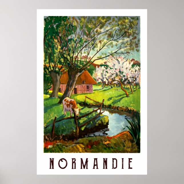 Dorf in Normandie, Frankreich Poster (Vorne)