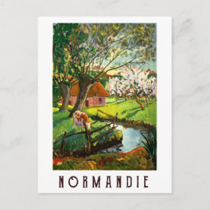 Dorf in Normandie, Frankreich Postkarte