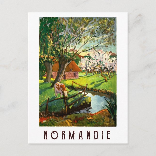 Dorf in Normandie, Frankreich Postkarte (Vorderseite)