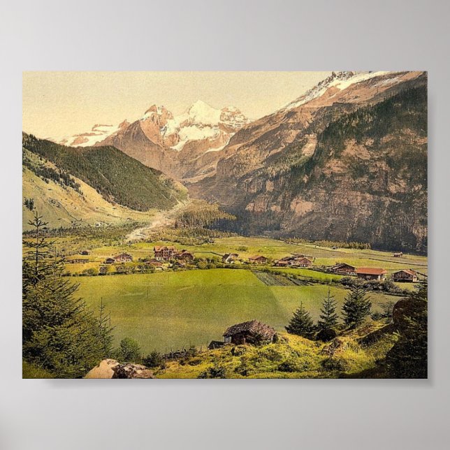 Dorf Kandersteg und Berggruppe Blumlisalp, Poster (Vorne)