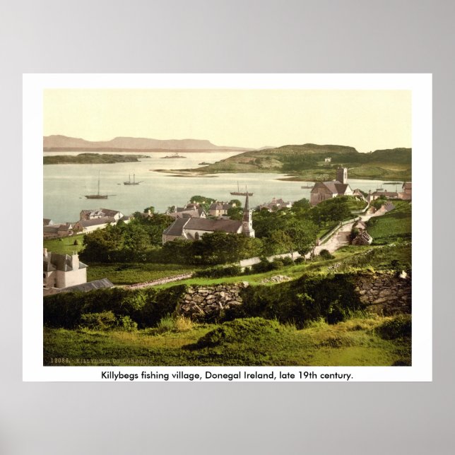 Dorf Killybegs, Vintages Donegal Irland Poster (Vorne)