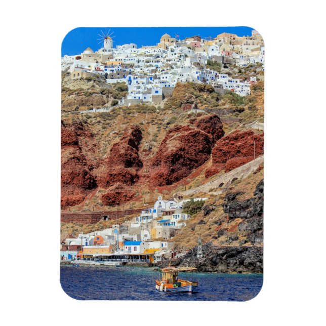 Dorf Oia auf der Insel Santorini, im Norden Griech Magnet (Vertikal)