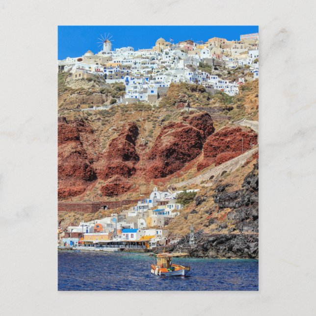 Dorf Oia auf der Insel Santorini, im Norden Griech Postkarte (Vorderseite)