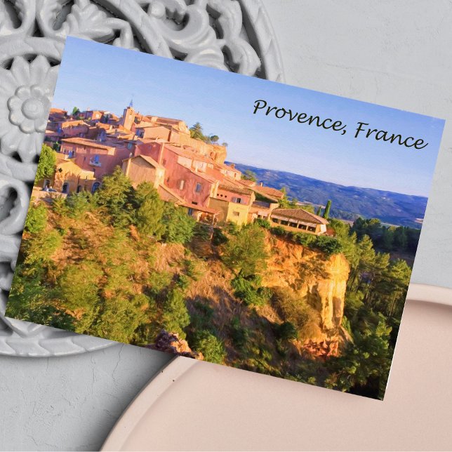 Dorf Provence, Frankreich Postkarte (Breathtaking lavender fields, capturing Provence's enchanting allure in one frame.)