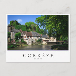 Dorf Segur-le-Chateau in Corrèze, Frankreich Postkarte