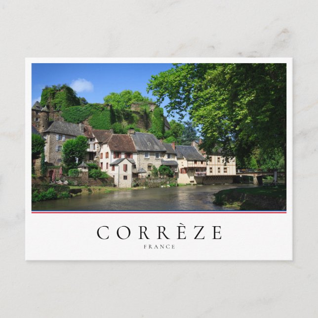 Dorf Segur-le-Chateau in Corrèze, Frankreich Postkarte (Vorderseite)