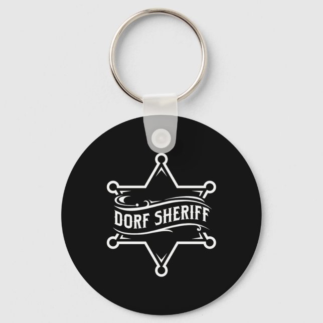 Dorf Sheriff Police Policeman Police Badges Gif Schlüsselanhänger (Vorderseite)