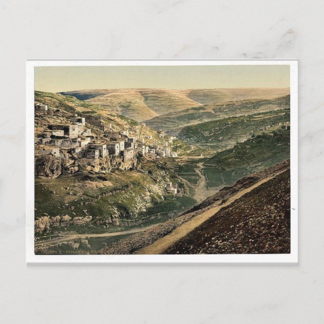 Dorf Siloam, Jerusalem, Heiliges Land Seltenes Fot Postkarte (Vorderseite)