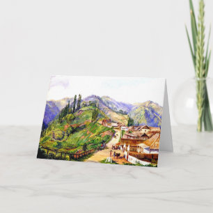 Dorf Tosari, Java, 1876 Malerei Karte