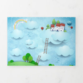 Dorf über den Wolken Dreifach Gefaltete Karte