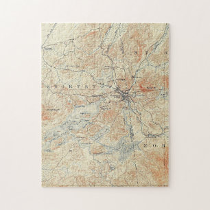 Dorf und Gebiet des Saranac Sees in Adirondacks Puzzle