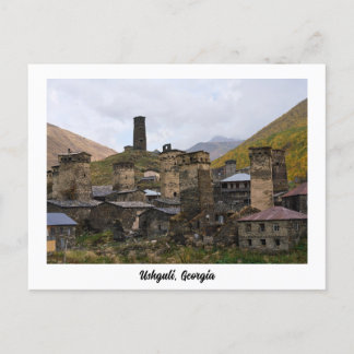 Dorf Ushguli in Svaneti, Georgien, Postkarte
