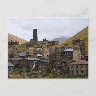 Dorf Ushguli in Svaneti, Georgien, Postkarte
