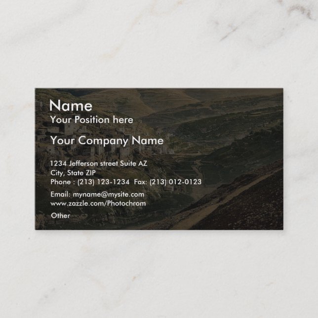 Dorf von Siloam, Jerusalem, heiliges Land-seltenes Visitenkarte (Vorderseite)