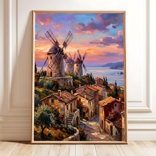 Dorf Wandbild Leinwanddrucke Italienische Riviera Poster