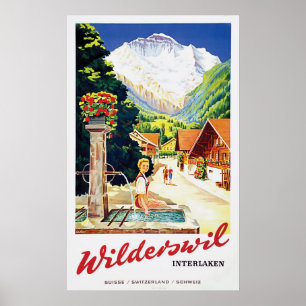 Dorf Wilderswil, Interlaken, Schweiz Poster