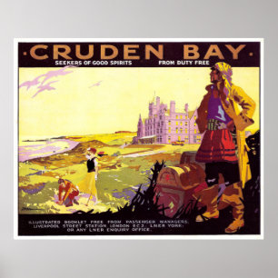Dorffelder in der Cruden Bay, Schottland, Vintage- Poster