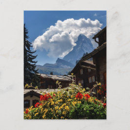 Dorfhäuser Matterhorn und Zermatt, Schweiz Postkarte