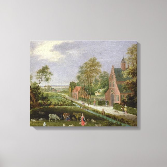 Dorflandschaft Leinwanddruck (Vorderseite)
