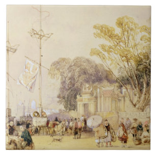 Dorfplatz in der Bucht von Hong Kong, überziehen  Fliese