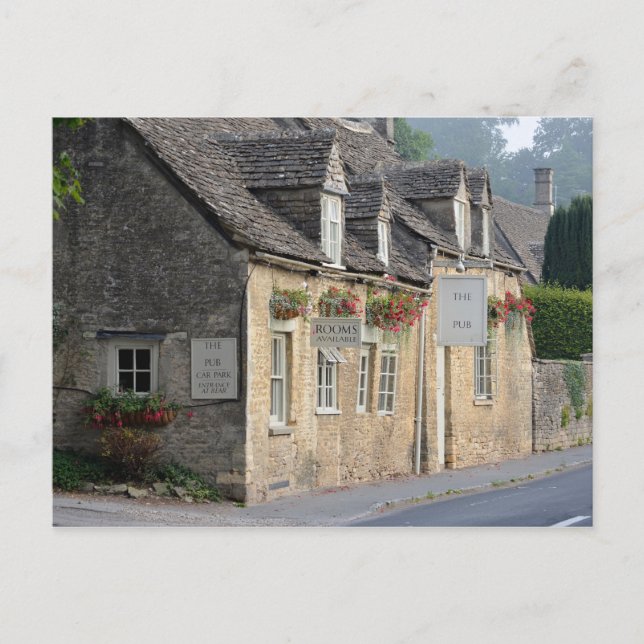 Dorfpub in den Cotswolds Postkarte (Vorderseite)