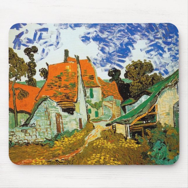 Dorfstraße in Auvers, Vincent van Gogh Mousepad (Vorne)