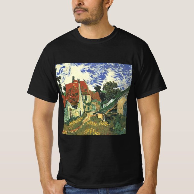 Dorfstraße in Auvers von Vincent van Gogh T-Shirt (Vorderseite)