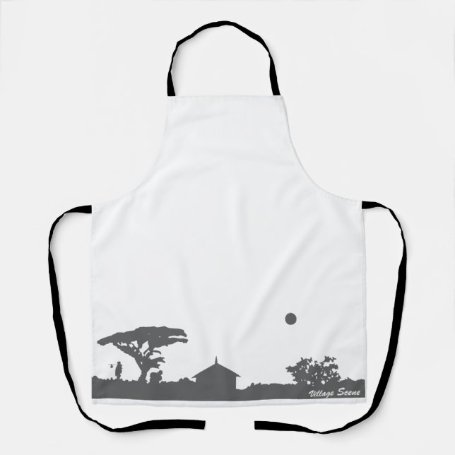 Dorfszene Schürze (Vorderseite)