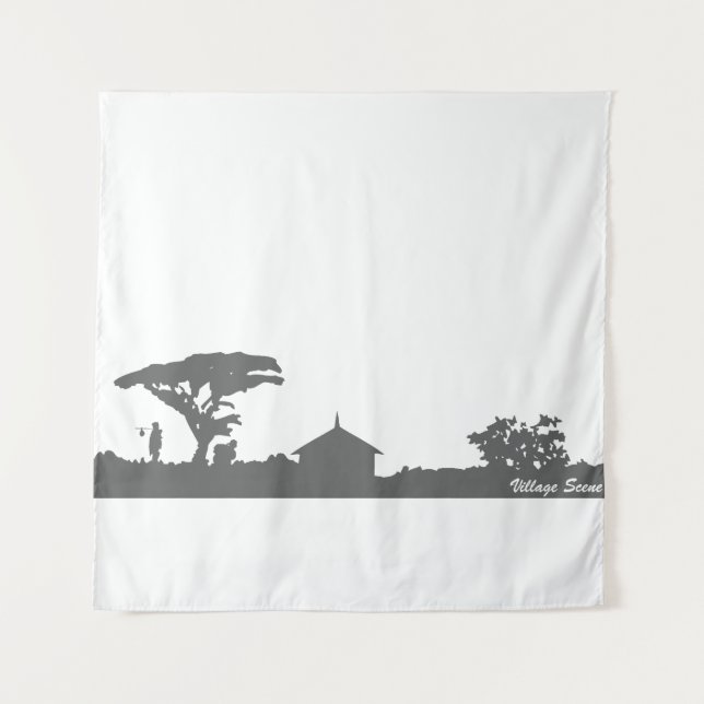 Dorfszene Wandteppich (Vorderseite)