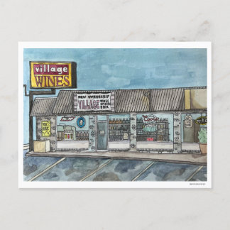 Dorfweine handgemalt Postkarte