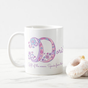 Doris name bedeutet Herzname Blume D Monogramm Tas Kaffeetasse