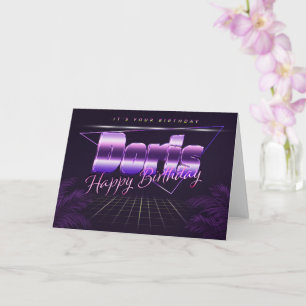 Doris Name Vorname lila retro Karte Geburtstag