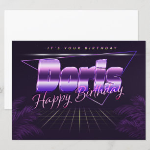 Doris Name Vorname lila retro Karte Geburtstag