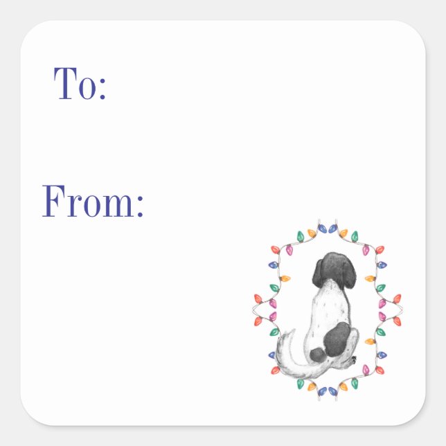 Doris the Dog Holiday Gift Sticker (Vorderseite)