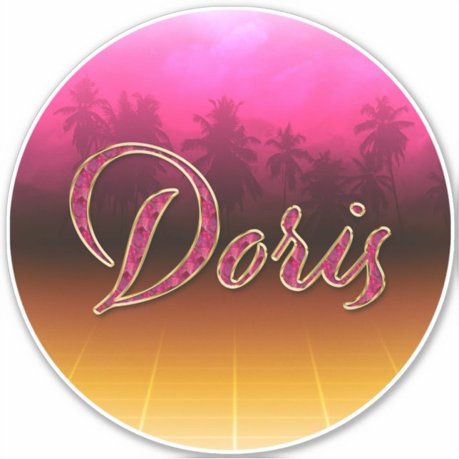 Doris Vorname Name golden pink Aufkleber Sticker (Vorderseite)