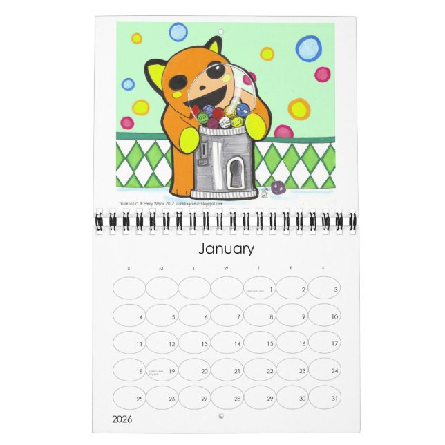 Dorkling 2013 Monthly Wall Calendar Spaß Comic Kalender (Jan 2026)