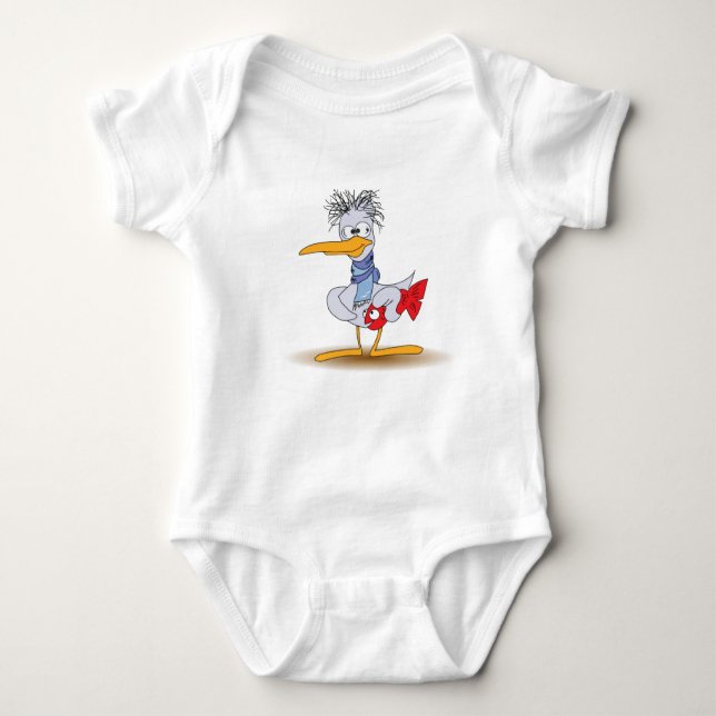 Dorky Stork Baby Strampler (Vorderseite)