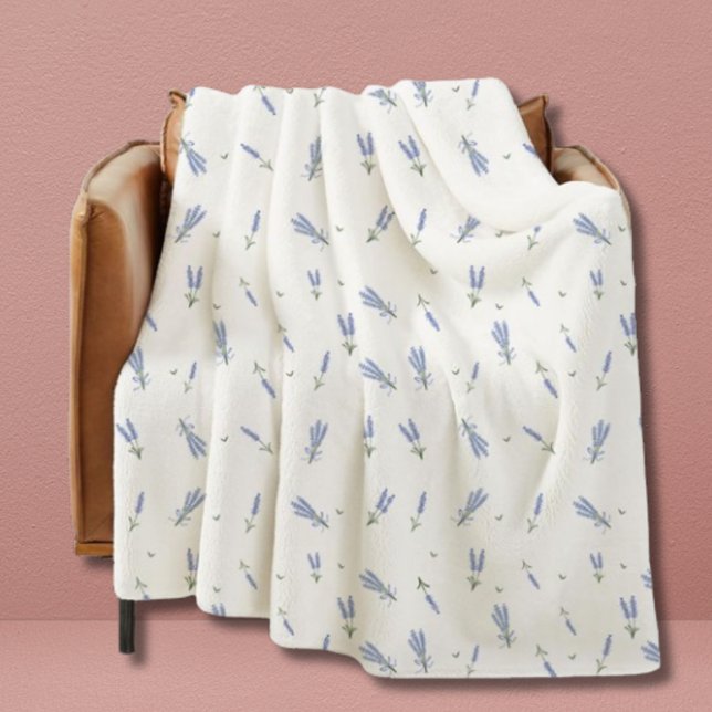 Dorm Lavender Wildblume Blumenmuster Fleecedecke (lavender throw blanket)