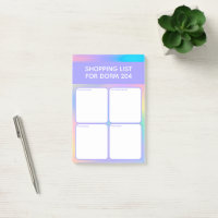 Dorm Shopping List mit 4 Kategorien Lila