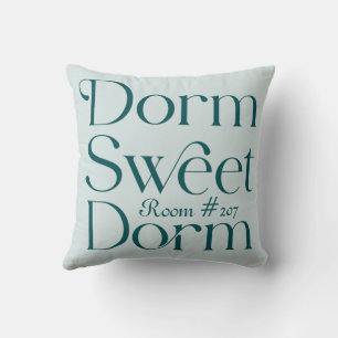 Dorm Sweet Dorm Aquamarine Zimmernummer Kissen