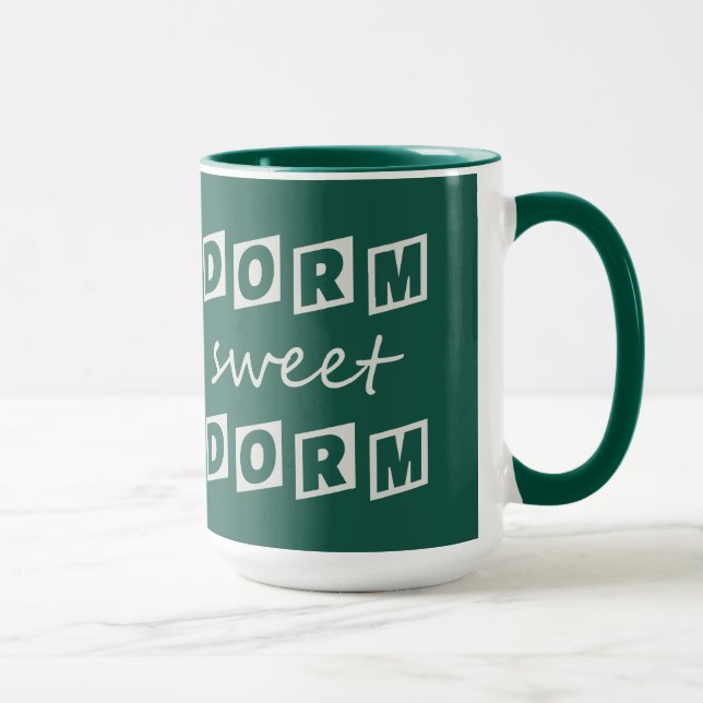 "Dorm Sweet Dorm" benutzerdefinierte Monogramm-Tas Tasse (Rechts)